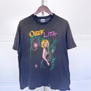 Vintage 1989 Ozzy Osbourne Lita Ford Tour Shirt Size XL